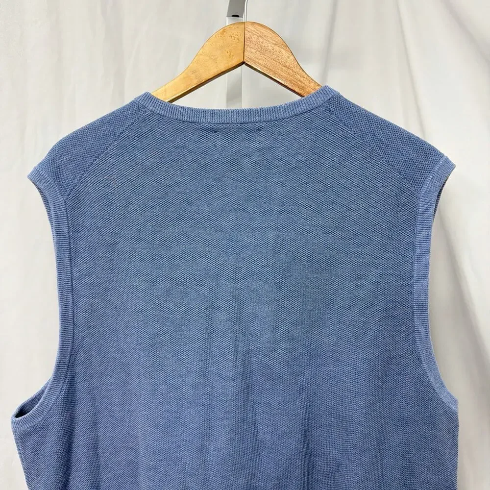 Polo Ralph Lauren Mens Vest XL Blue Pima Cotton V Neck